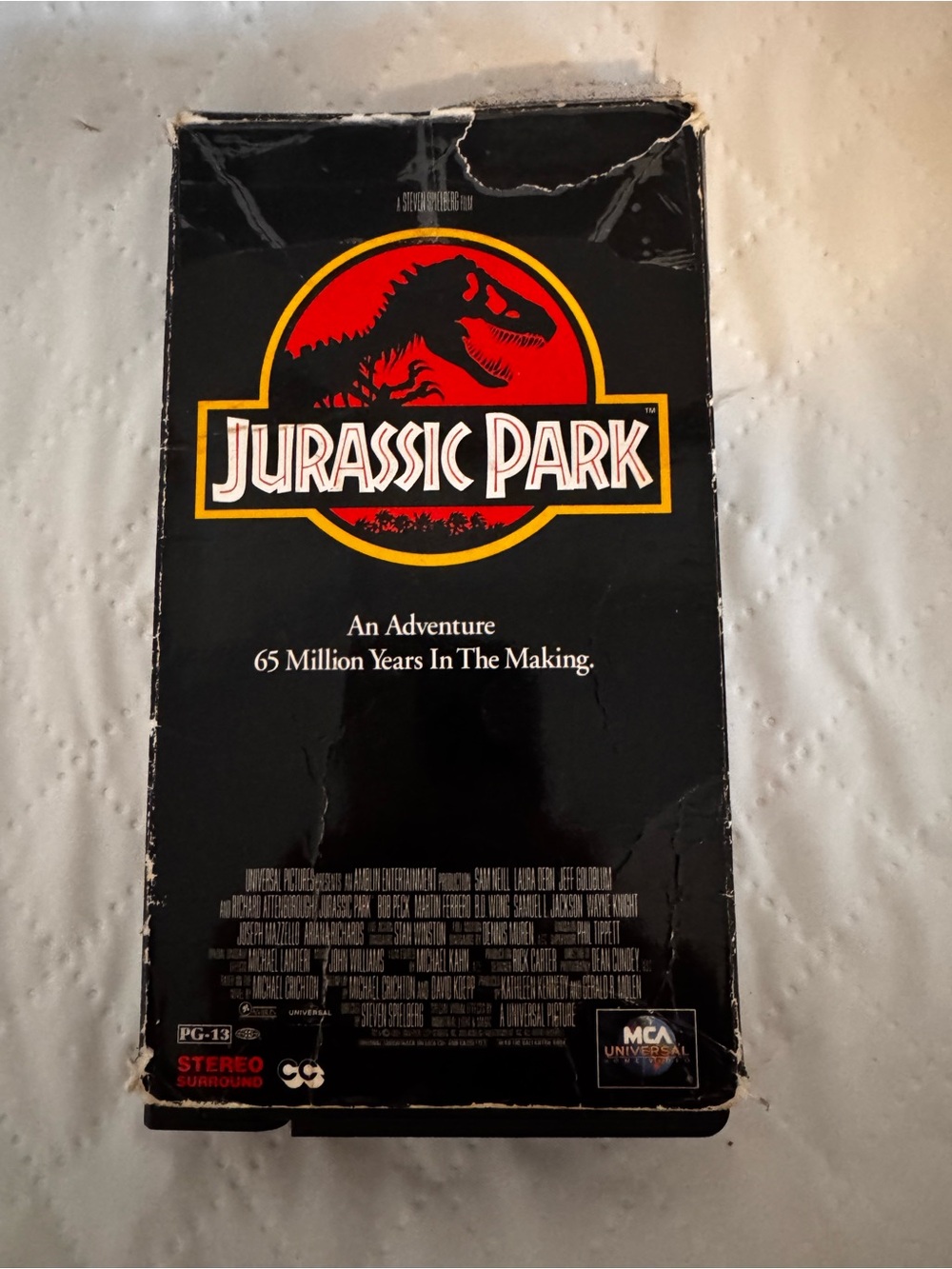 Jurassic Park VHS Tape with Iconic Logo - Black & Red